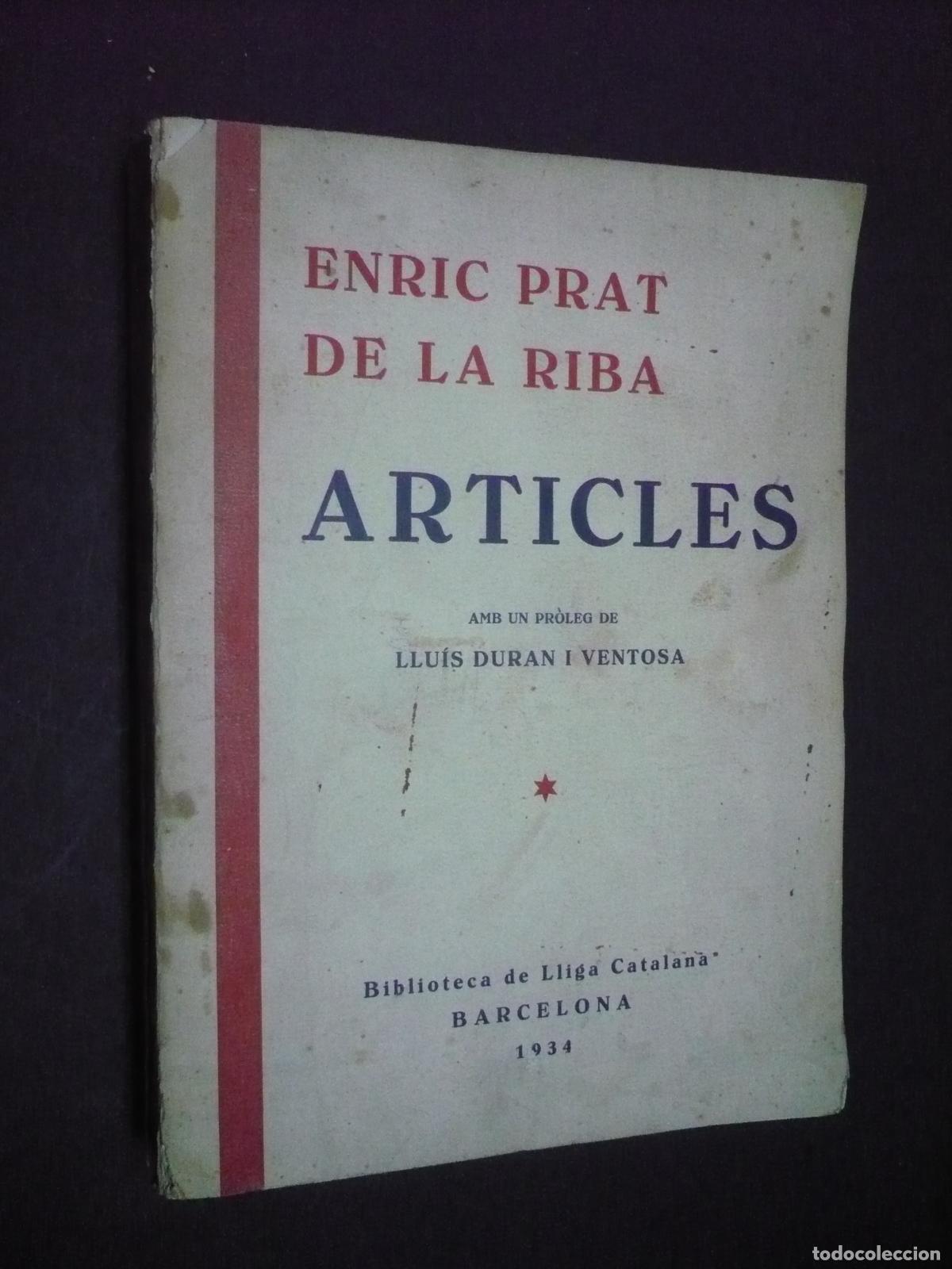 Libros: ARTICLES. - PRAT DE LA RIBA, ENRIC. - Foto 1