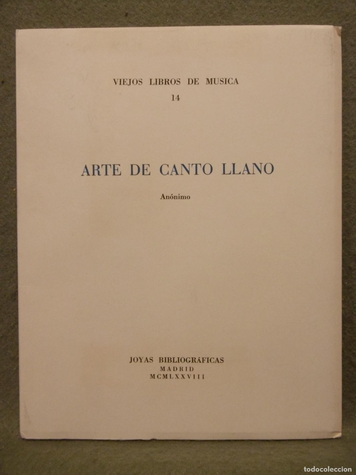 Libros: ARTE DE CANTO LLANO. - ANONIMO. - Foto 1