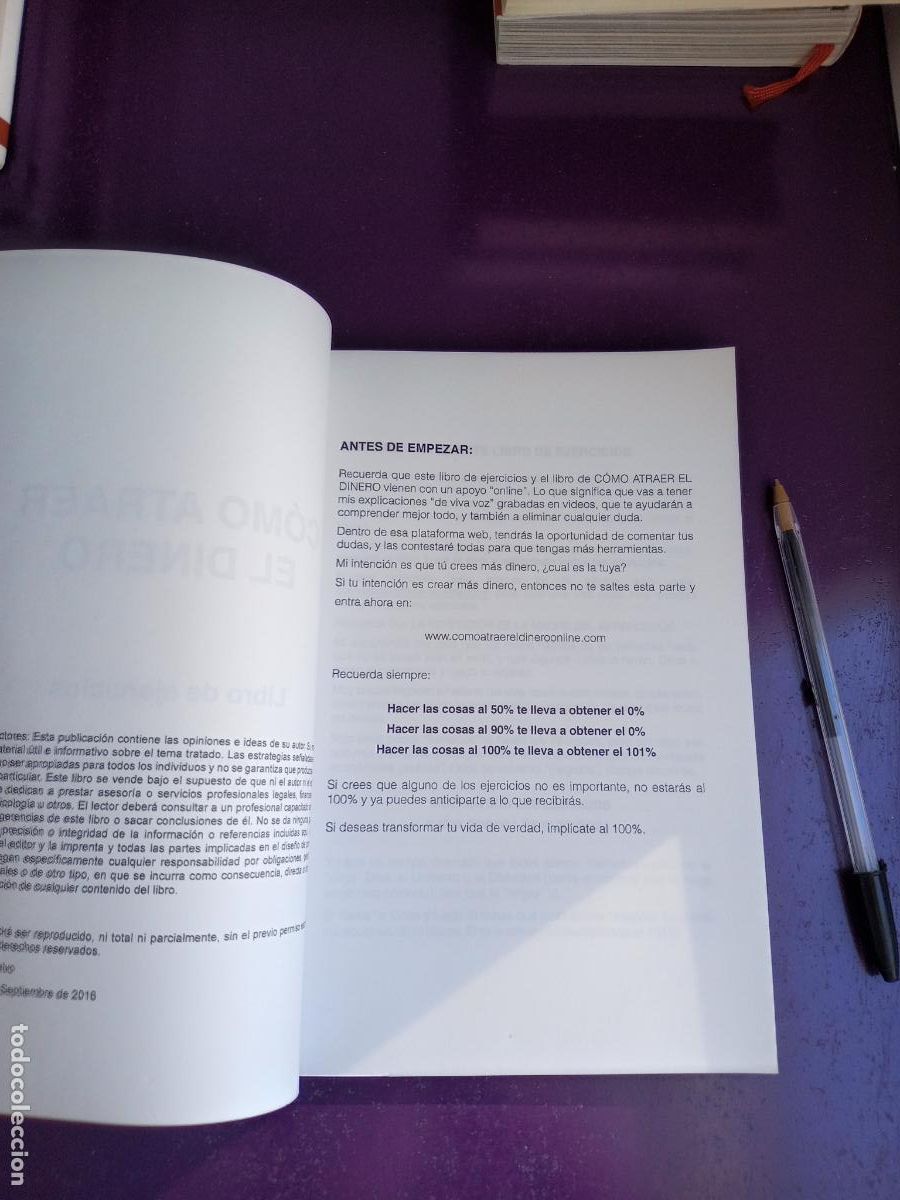 Libros: LIBRO DE EJERCICIOS DE COMO ATRAER EL DINERO - LAIN GARCIA CALVO - AUTOEDITADO, 1&ordf; ED 2016 - Foto 2