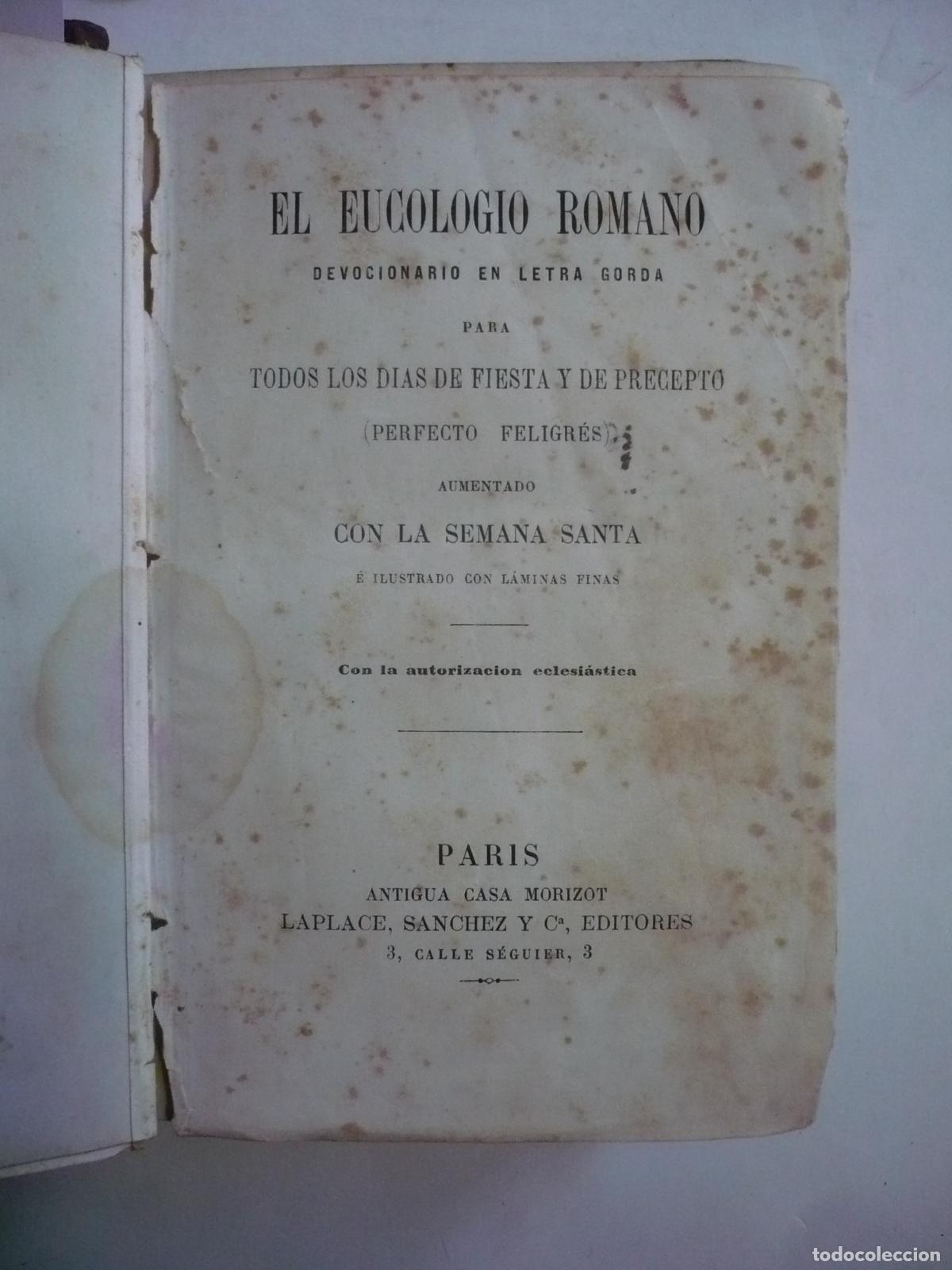 Libros: EL EUCOL&Oacute;GIO ROMANO. Devocionario en letra gorda.
