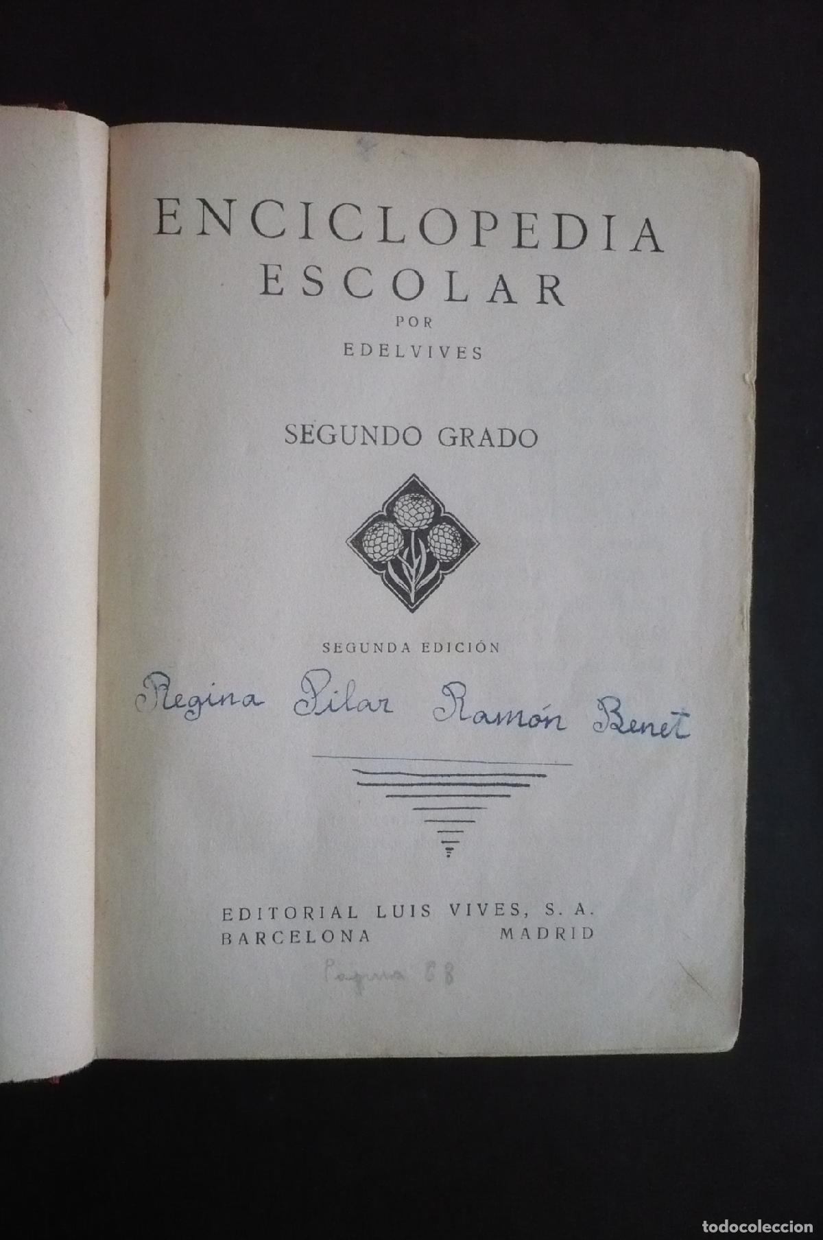 Libros: ENCICLOPEDIA ESCOLAR. SEGUNDO GRADO. - Foto 1
