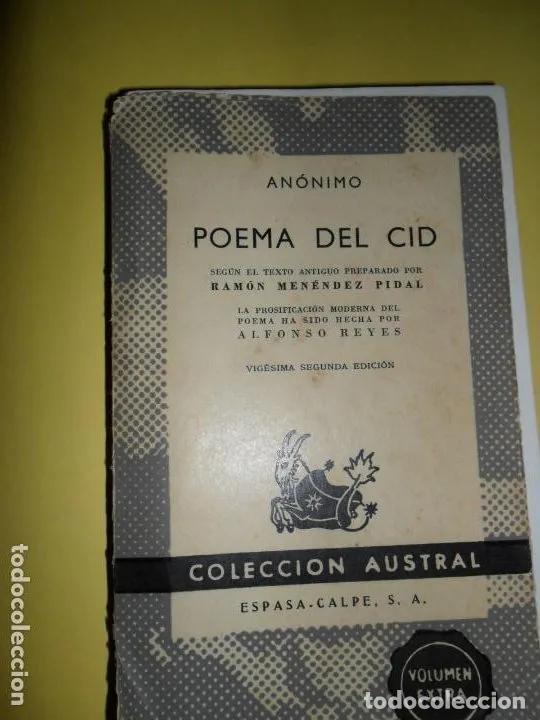Libros: Poema del Cid, An&oacute;nimo, colecci&oacute;n Austral - An&oacute;nimo - Foto 1