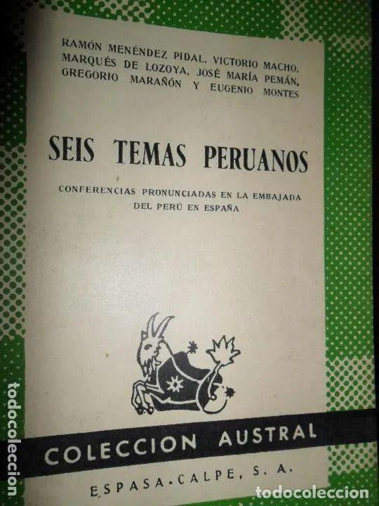 Libros: Seis temas peruanos, VVAA, colecci&oacute;n Austral - VVAA - Foto 1