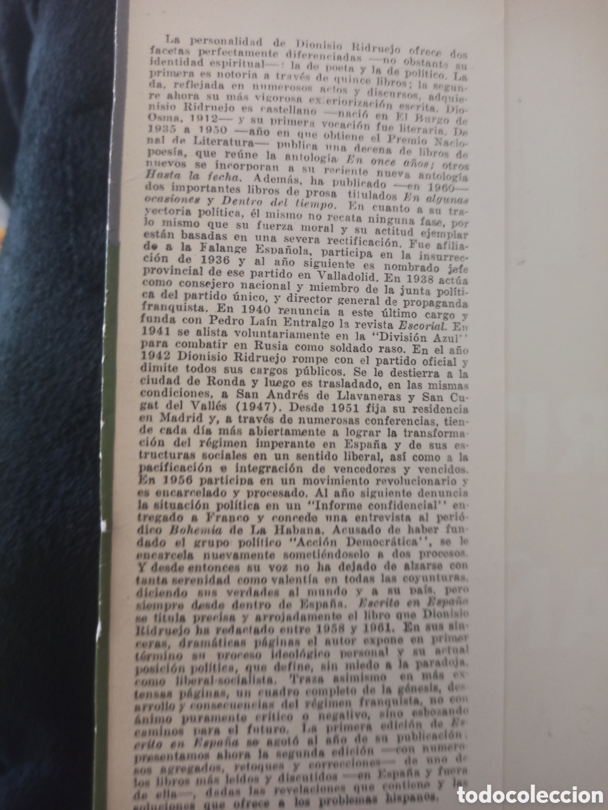 Libros: Dionisio Ridruejo - Escrito en Espa&ntilde;a - Foto 2