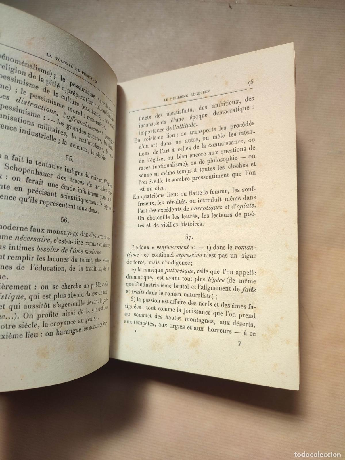 Libros: La volont&eacute; de puissance. 2 tomos en 1 vol. - NIETZSCHE Fr&eacute;d&eacute;ric - Foto 5