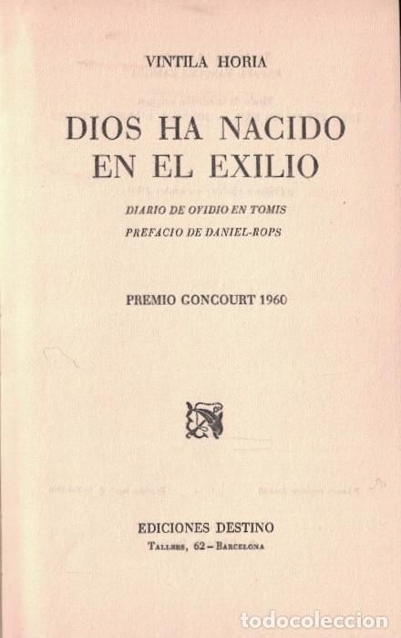 Libros: DIOS HA NACIDO EN EL EXILIO. - Horia. Vintila, - Foto 1
