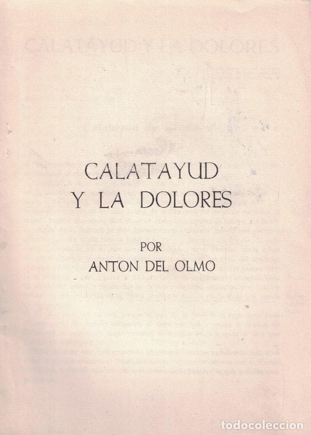 Libros: CALATAYUD Y LA DOLORES. - Olmo. Ant&oacute;n del, - Foto 1