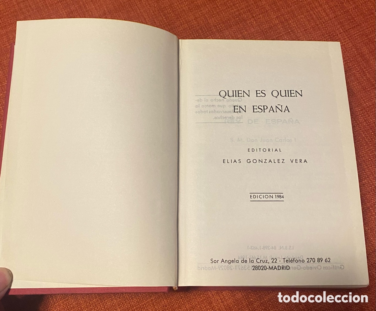 Libros: Quien es Quien en Espa&ntilde;a. 1984 - Foto 4