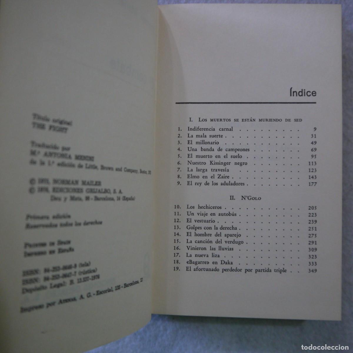 Libros: EL COMBATE - NORMAN MAILER - GRIJALBO - 1976 - Foto 7