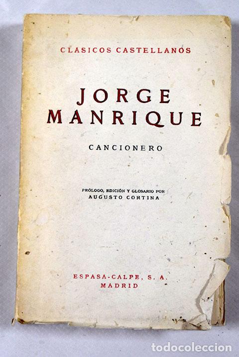 Libros: Cancionero: Manrique, Jorge.- Manrique, Jorge - Foto 1