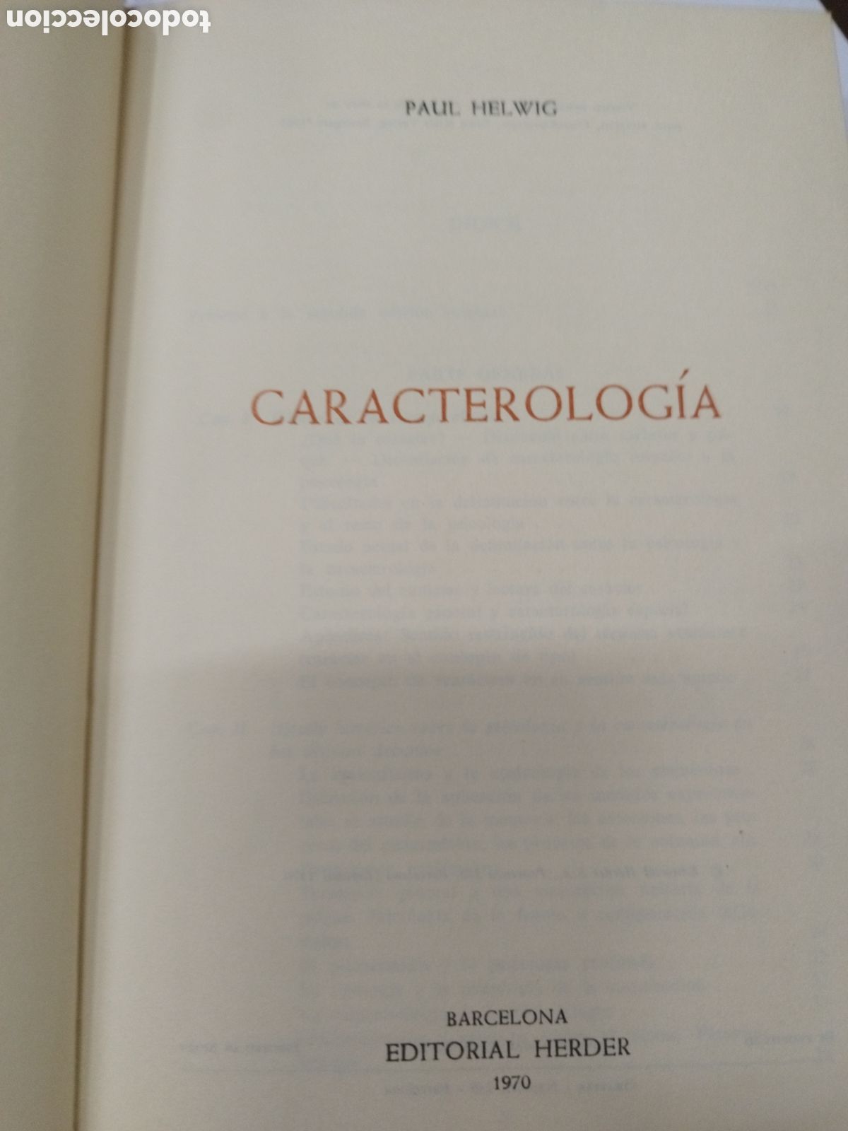 Libros: CARACTEROLOGIA - HELWIG,Paul - Foto 5
