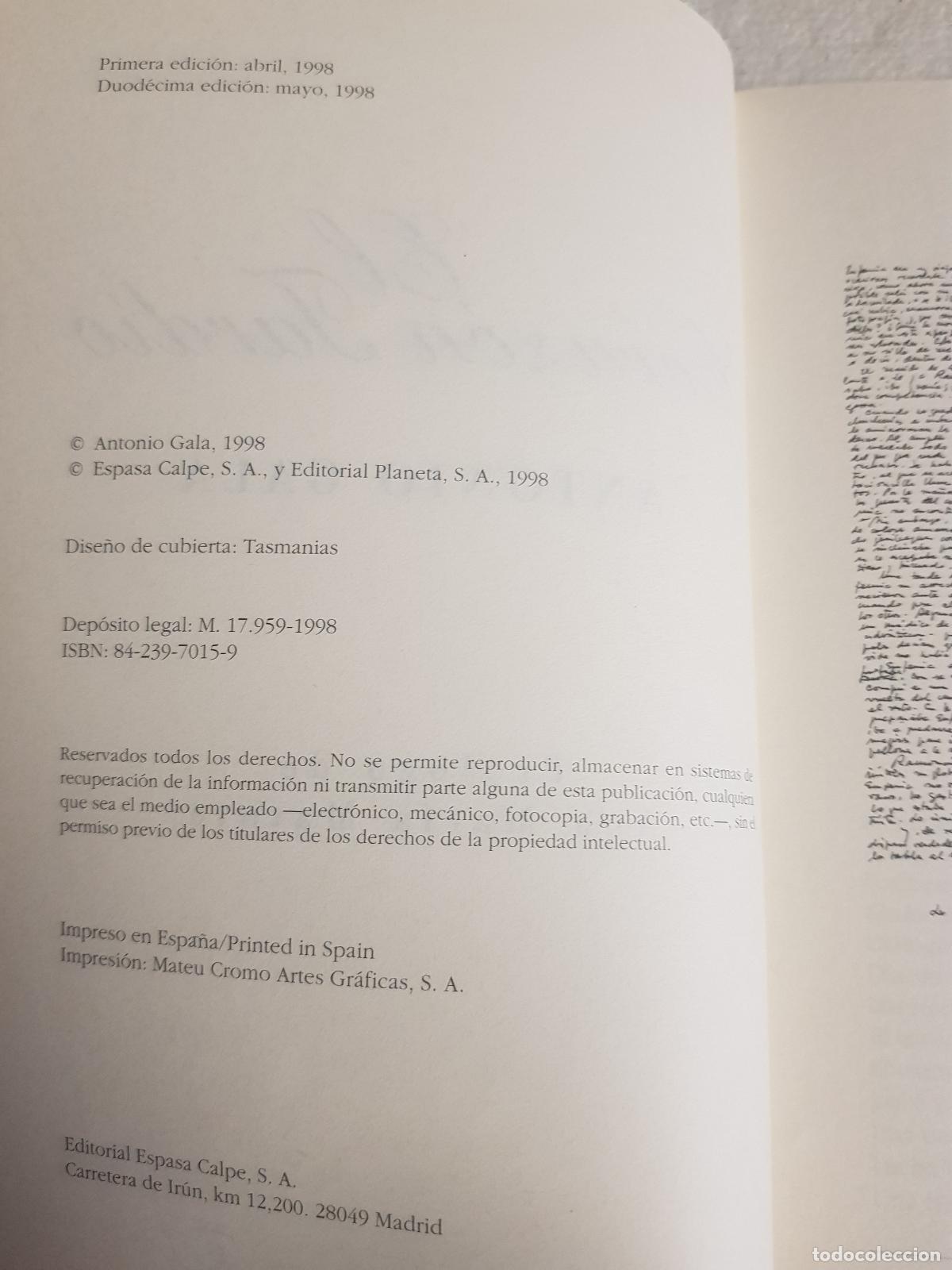 Libros: El coraz&oacute;n tard&iacute;o - Antonio Gala - Foto 4