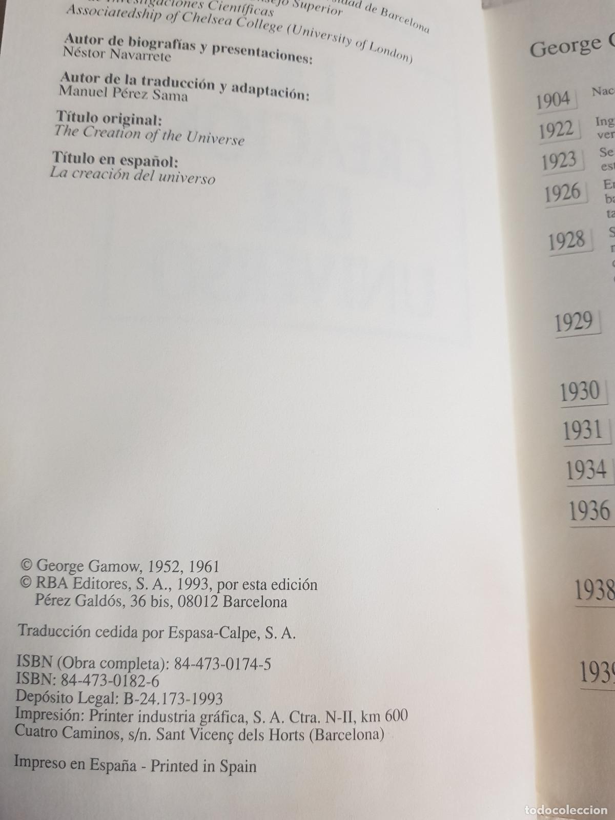 Libros: La creacion del universo - George Gamow - Foto 3