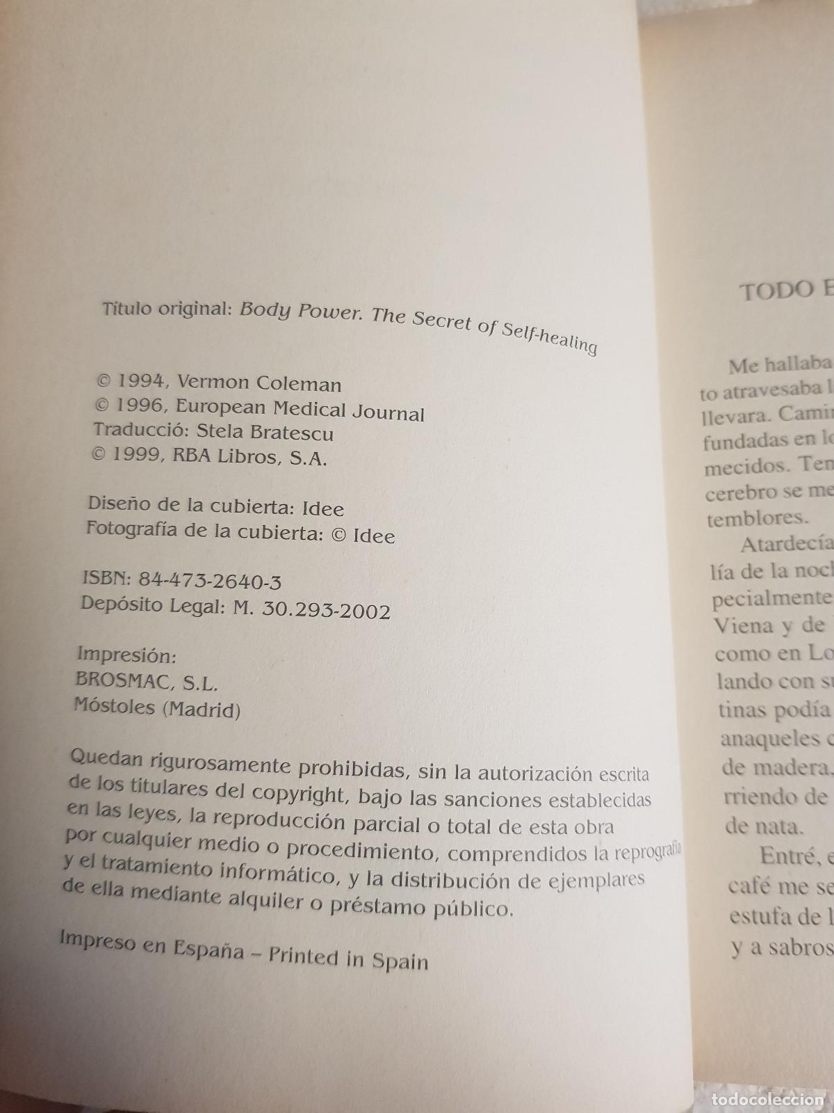 Libros: El poder autocurativo del cuerpo - Vernon Coleman - Foto 4