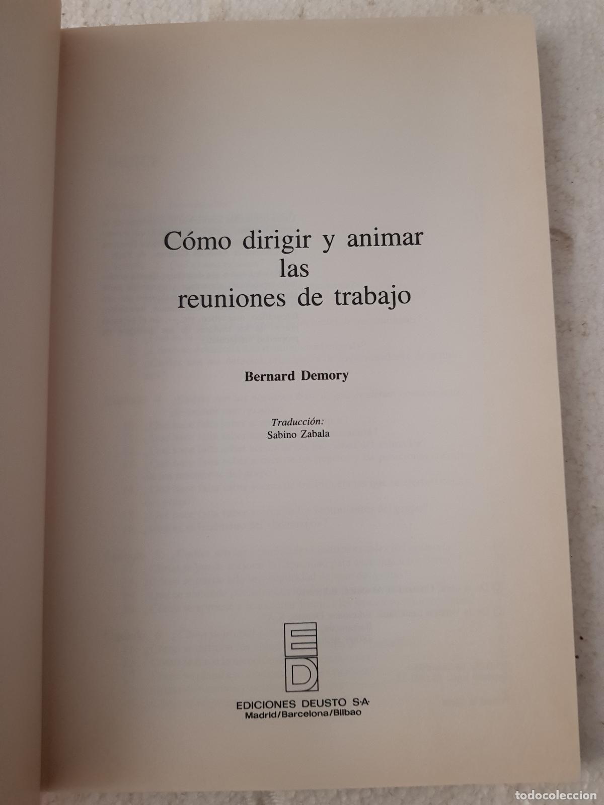 Libros: Como dirigir y animar las reuniones de trabajo - B. Demory - Foto 6