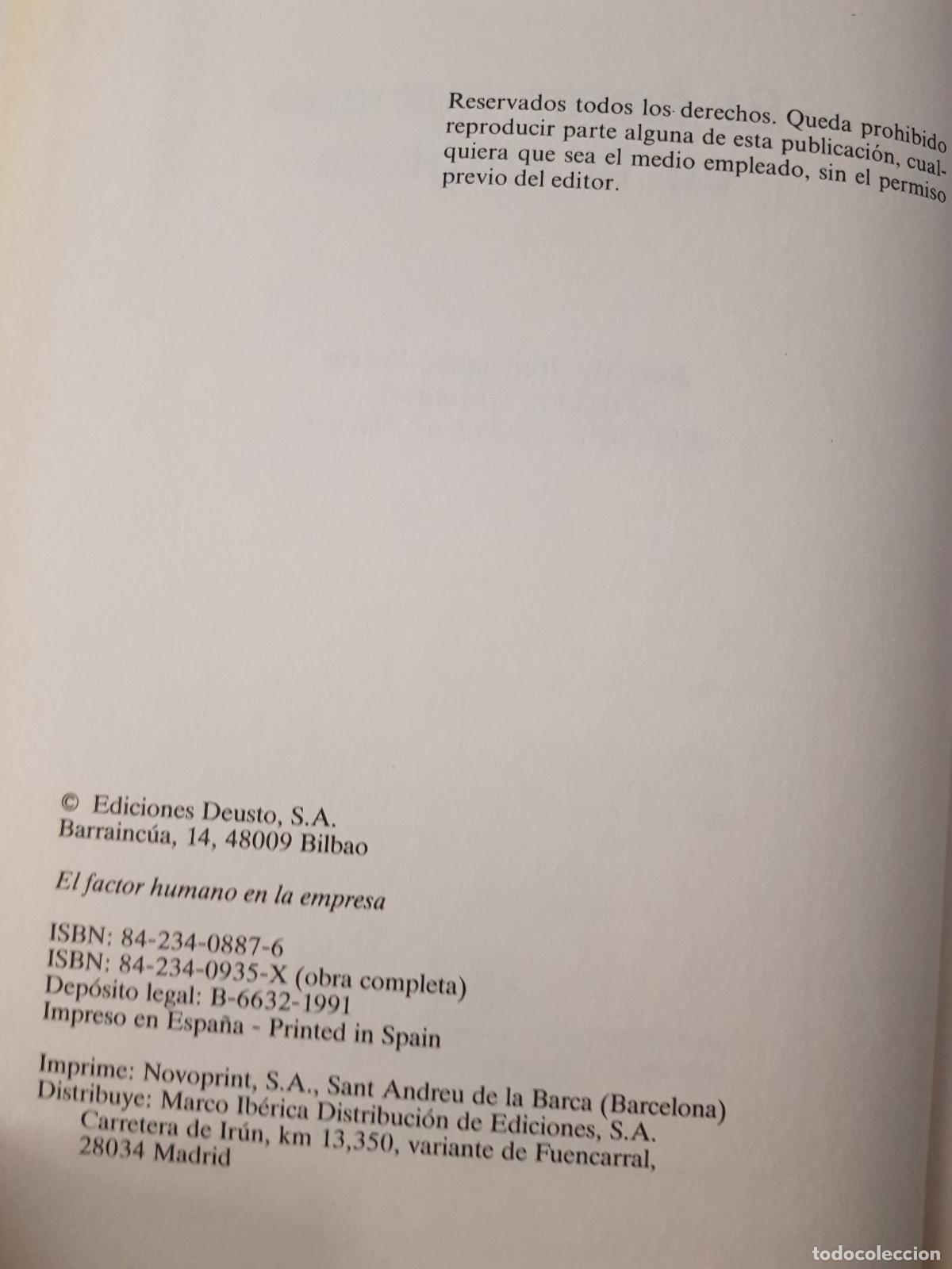 Libros: El factor humano en la empresa - J. M. Rodriguez - Foto 4