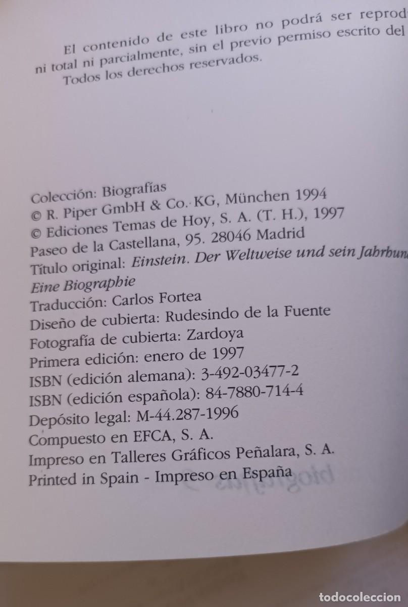 Libros: EINSTEIN , EN PRIVADO - ARMIN HERMANN / TEMAS DE HOY / 1&ordf; EDICI&Oacute;N 1997 - Foto 3