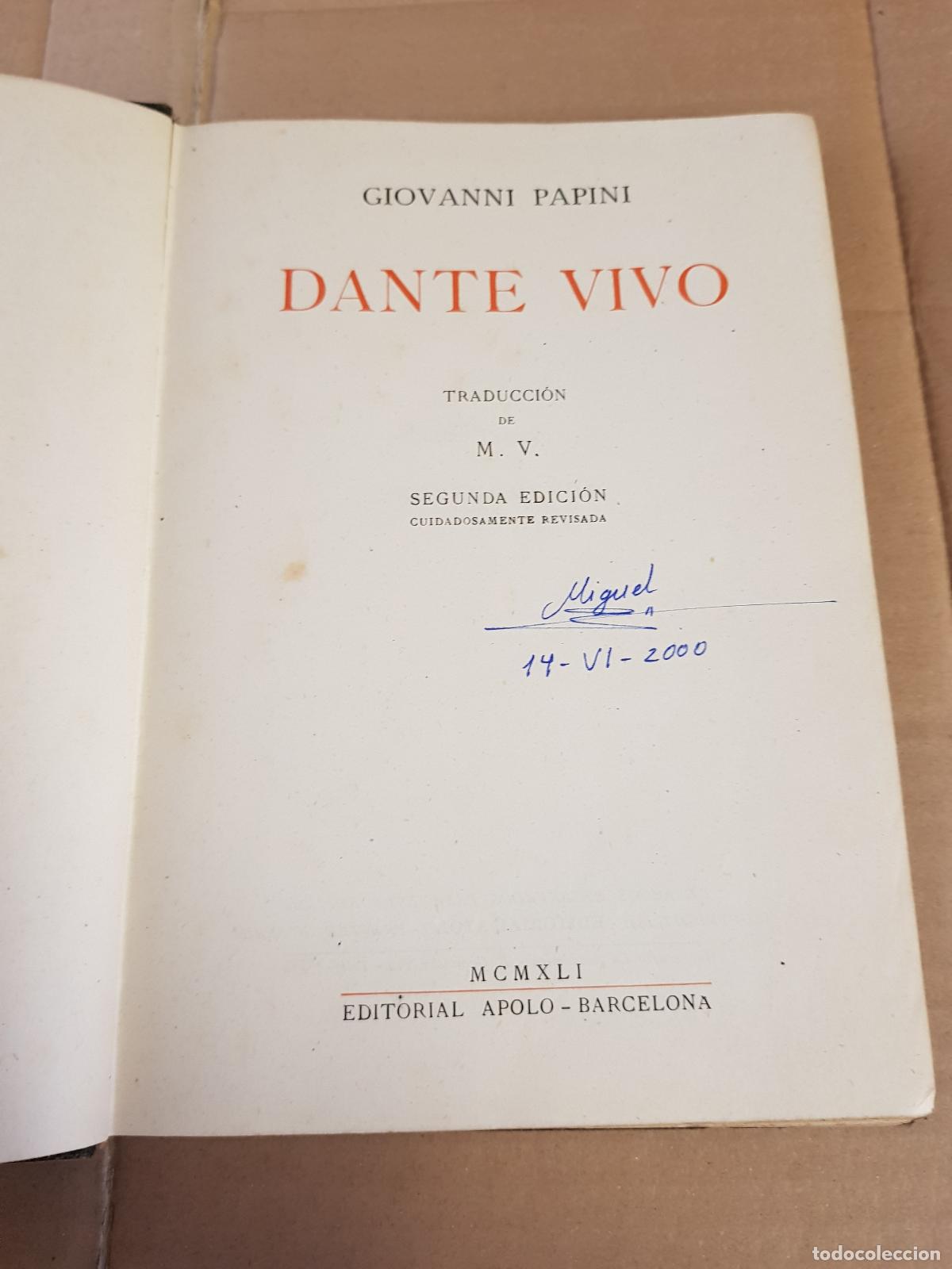 Libros: Dante Vivo - Giovanni Papini - Foto 2