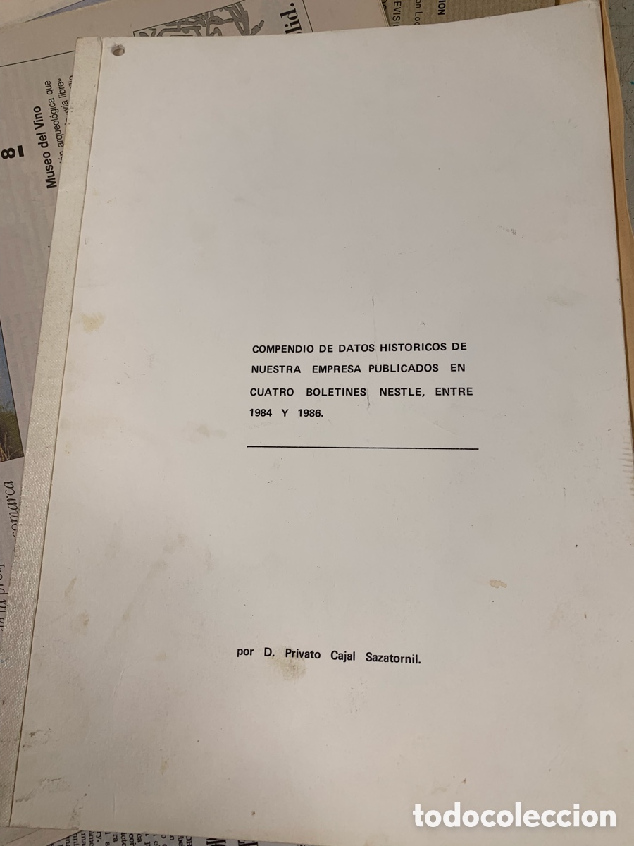 Libros: 01_ compendio de datos hist&oacute;ricos de Nestle de 1984-1986 - Foto 1
