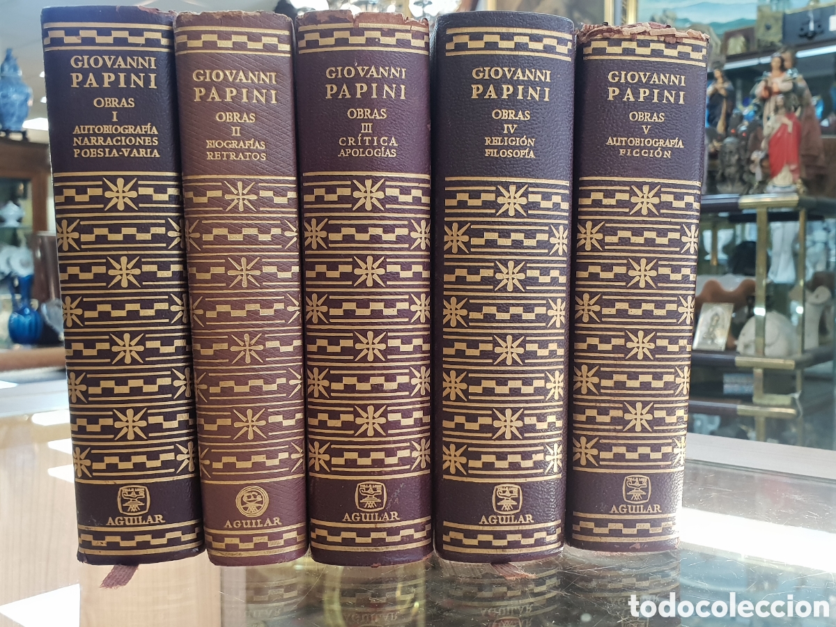 Libros: OBRAS GIOVANNI PAPINI 5 TOMOS. AGUILAR. - Foto 2