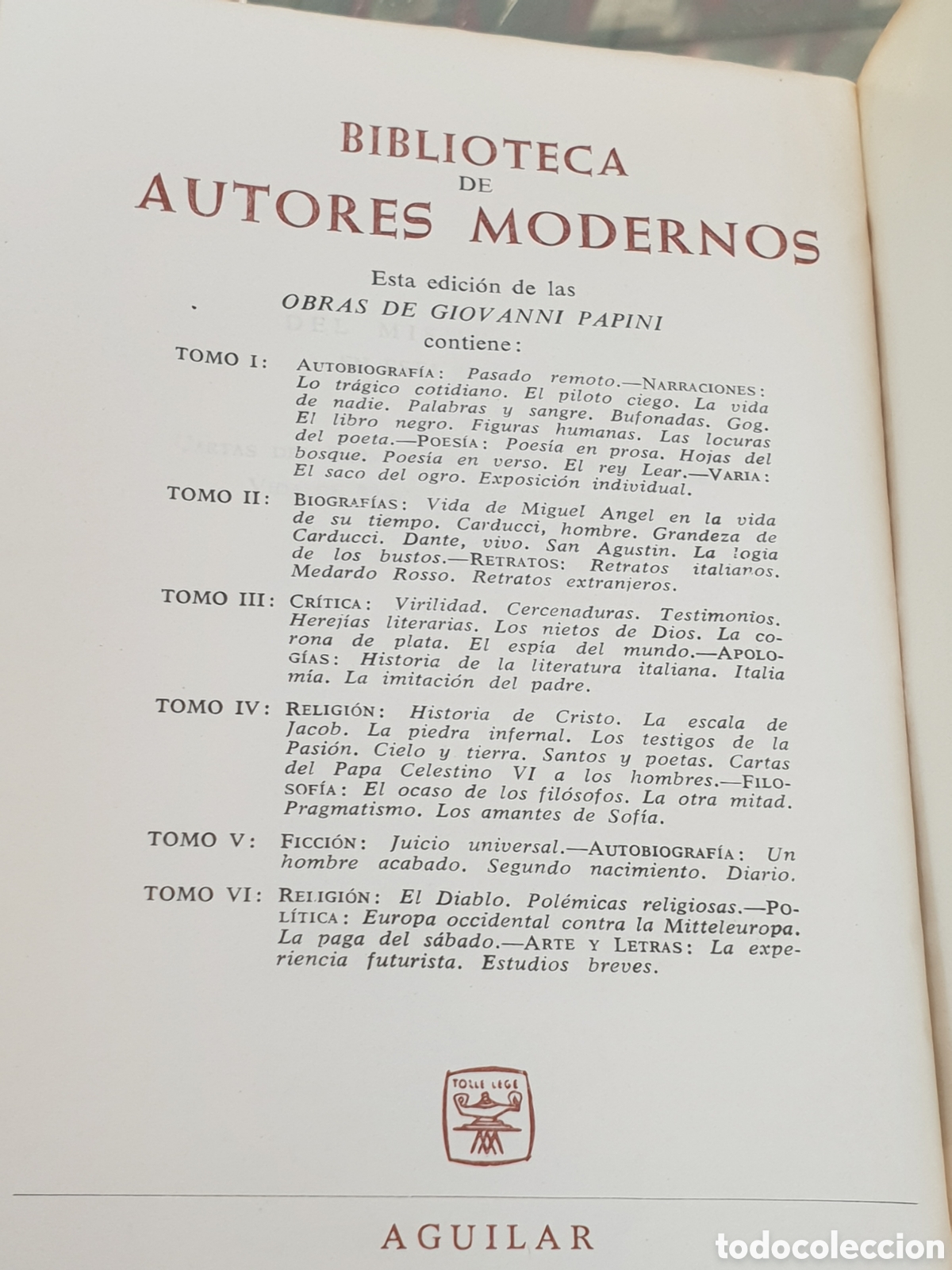 Libros: OBRAS GIOVANNI PAPINI 5 TOMOS. AGUILAR. - Foto 12