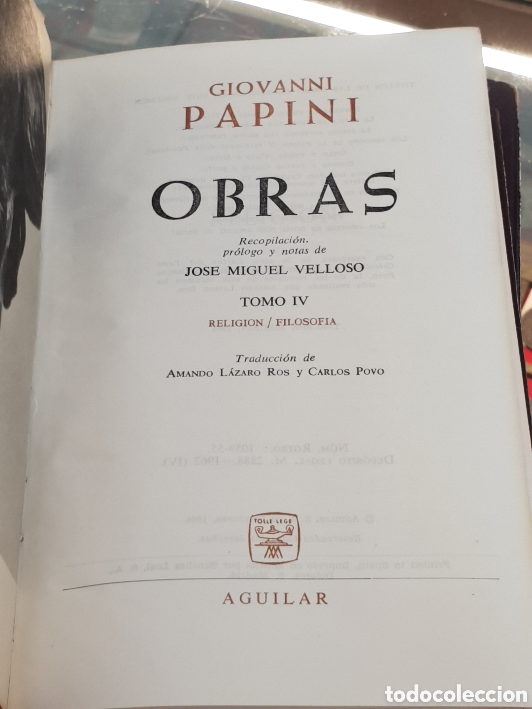Libros: OBRAS GIOVANNI PAPINI 5 TOMOS. AGUILAR. - Foto 17