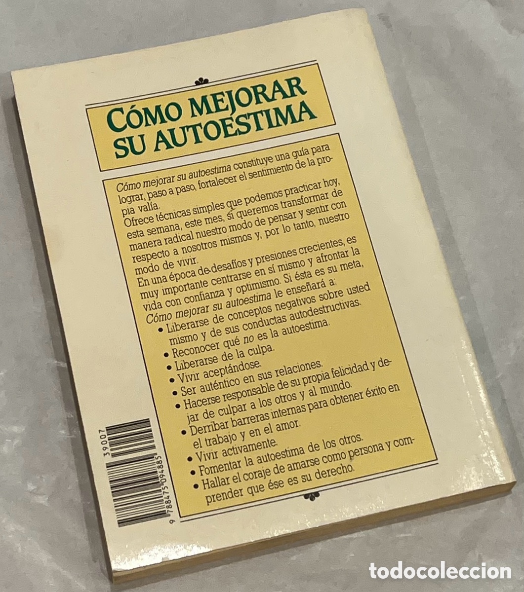 Libros: Libro. Nathaniel Branden. &ldquo;Como mejorar su Autoestima&rdquo;. 1997. - Foto 2