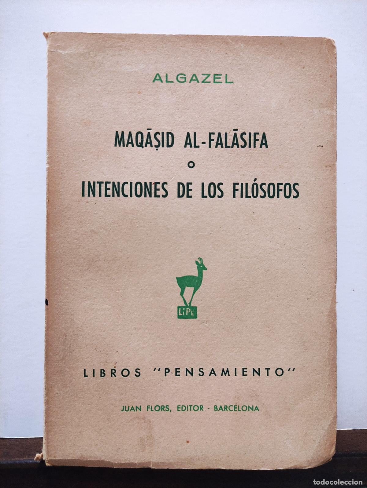 B&uuml;cher: MAQASID AL-FALASIFA O INTENCIONES DE LOS FILOSOFOS - ALGAZEL