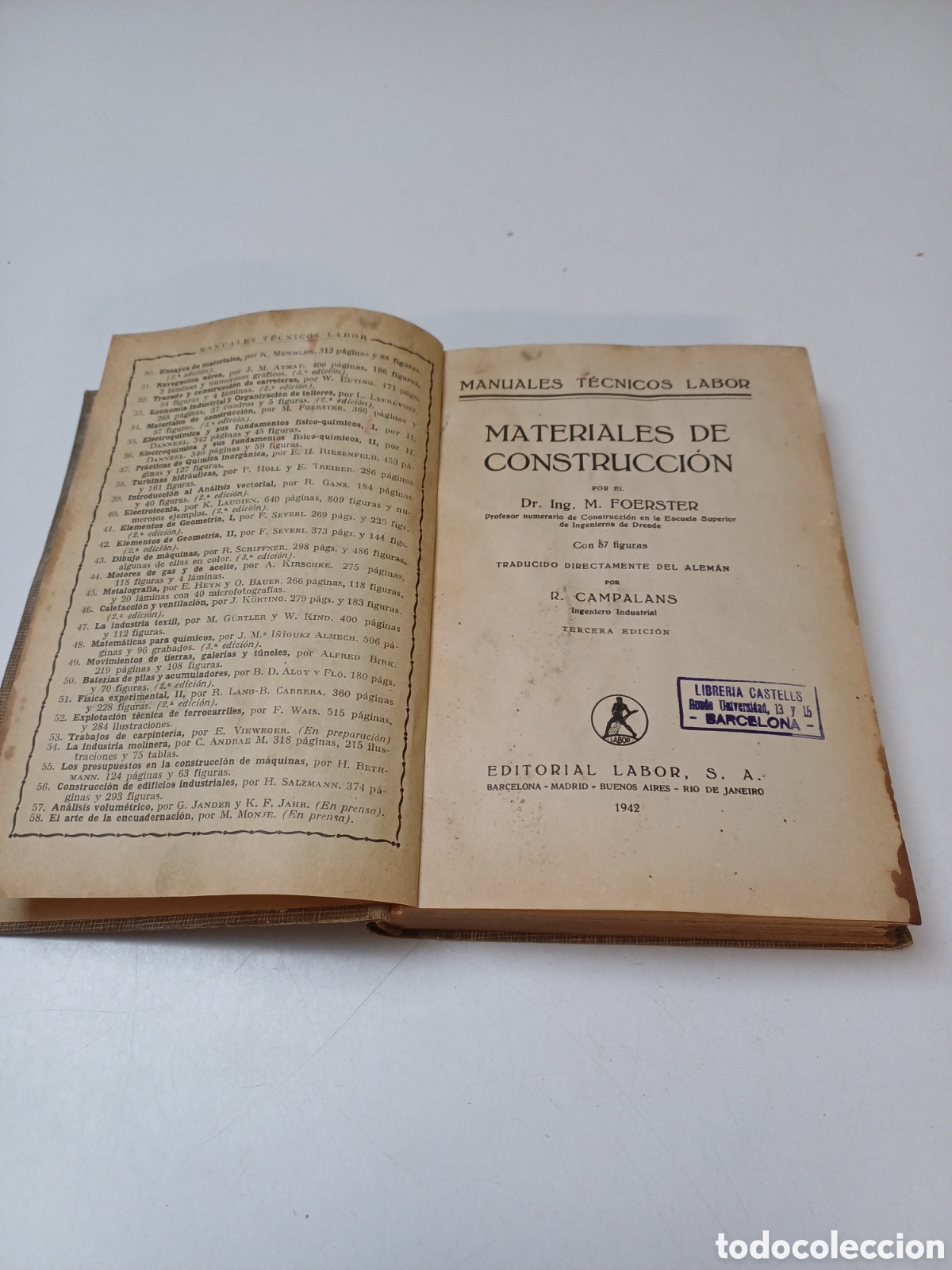 Libros: MATERIALES DE CONSTRUCCI&Oacute;N, FORESTER, A&Ntilde;OS 40 - Foto 5