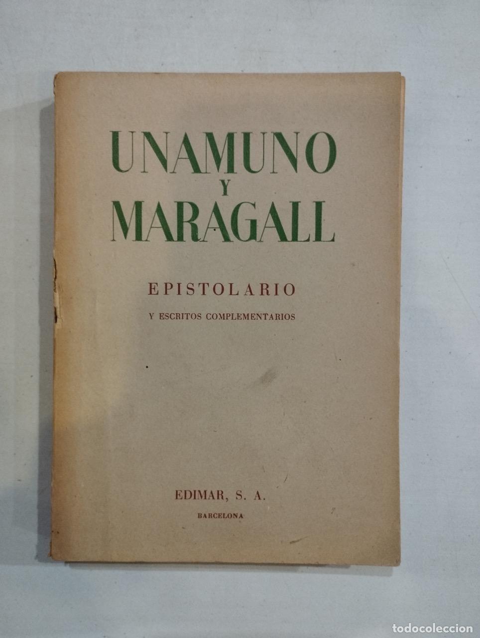 Libros: Unamuno y Maragall - Epistolario - Foto 1