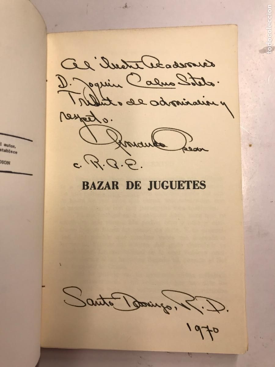 Libros: BAZAR DE JUGUETES. (DEDICATORIA DEL AUTOR). - ARMANDO &Oacute;SCAR. - Foto 2