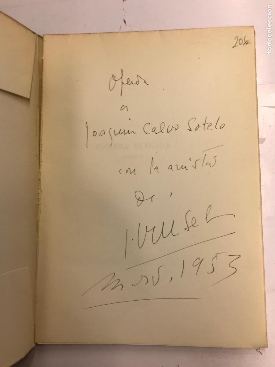 Libros: SOMBRA ELEGIDA (POEMAS). DEDICATORIA DEL AUTOR). - JOS&Eacute; CRUSET. - Foto 2
