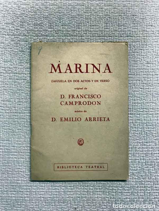 Libros: Marina. Zarzuela - Francisco Camprod&oacute;n - Foto 1