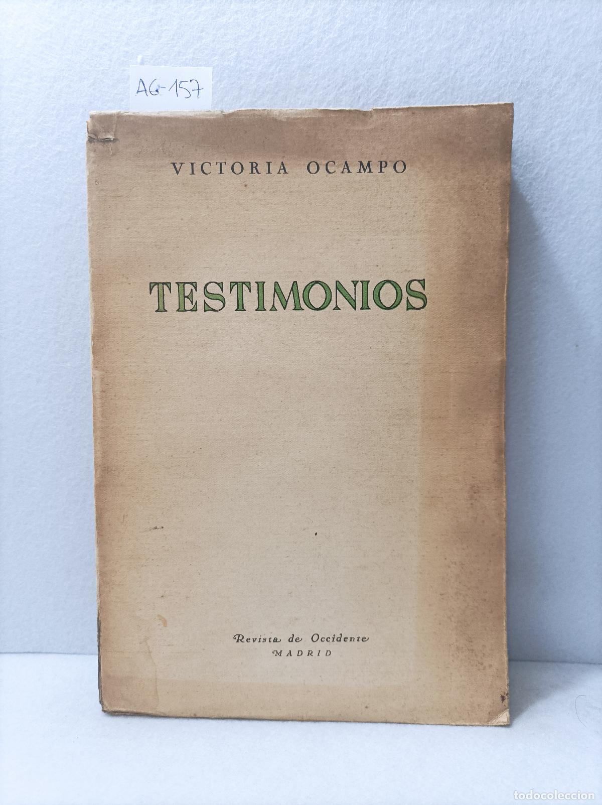 Libros: OCAMPO, Victoria: - Testimonios. - Foto 1