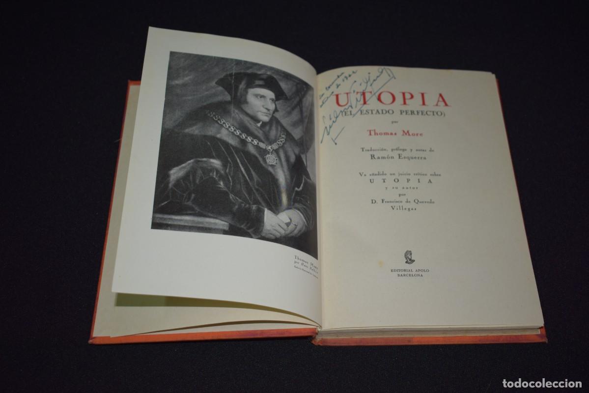 Libros: 1948- Utopia (el estado perfecto) Thomas More, Editorial Apolo - Barcelona - Foto 1