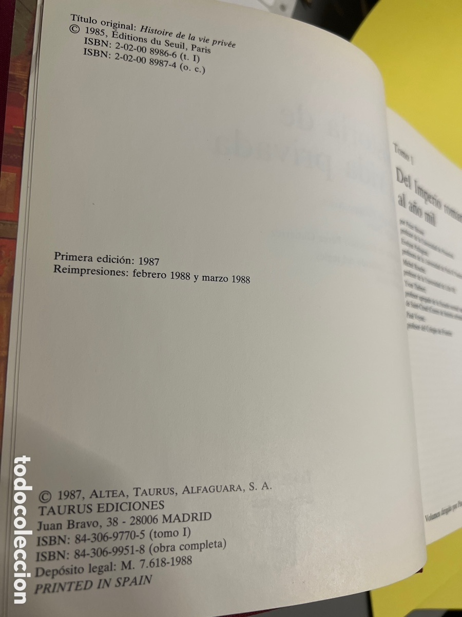 Libros: T2/A3/21. HISTORIA DE LA VIDA PRIVADA. DEL IMPERIO ROMANO AL A&Ntilde;O MIL. - Foto 4