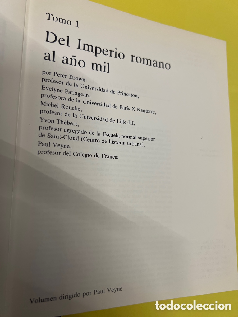 Libros: T2/A3/21. HISTORIA DE LA VIDA PRIVADA. DEL IMPERIO ROMANO AL A&Ntilde;O MIL. - Foto 5