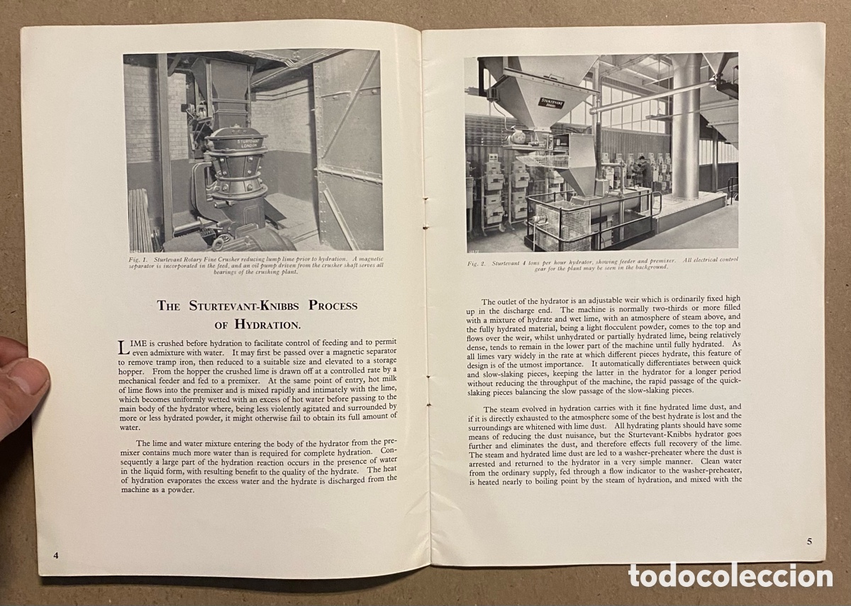 Libros: LIME HYDRATING (KNIBBS PROCESS). STURTEVANT ENGINEERING CO. LTD. LONDON (1956). - Foto 3