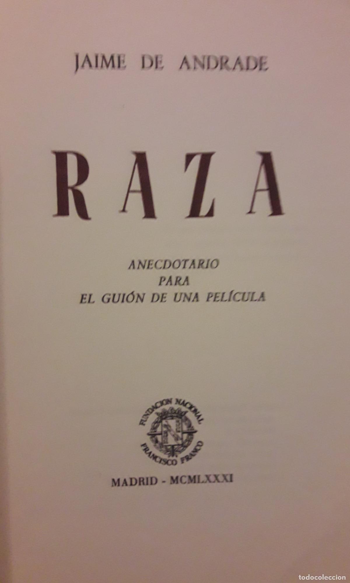 Libros: RAZA . Jaime de Andrade. - Foto 2