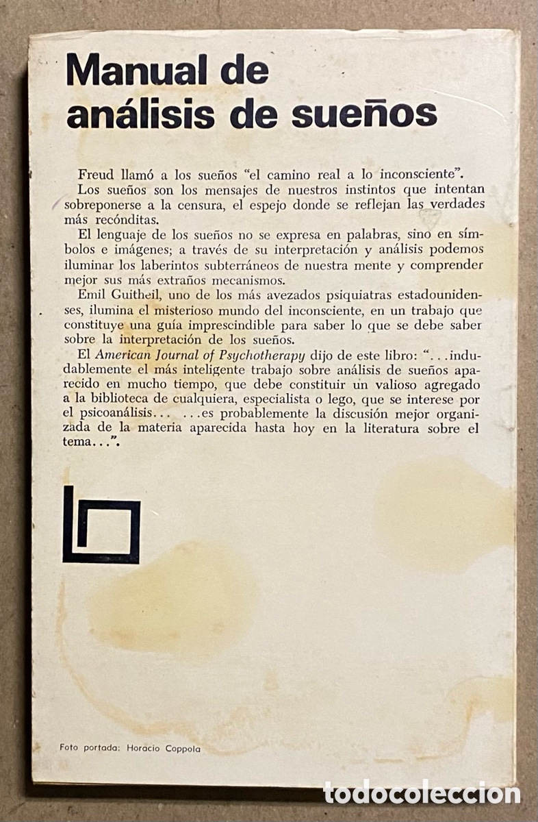 Libros: MANUAL DE AN&Aacute;LISIS DE SUE&Ntilde;OS. EMIL A. GUTHEIL. EDITORIAL BR&Uacute;JULA 1966. - Foto 6