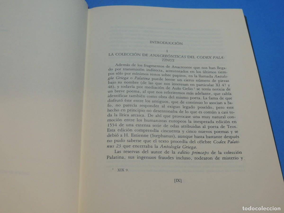 Libros: ANACRE&Oacute;NTICAS.- ANACREONTE - Foto 5
