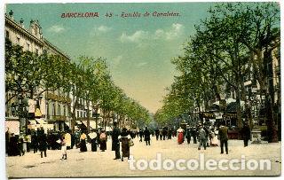 Libri di seconda mano: POSTAL ANTIGUA DE BARCELONA. 43: RAMBLA DE CANALETAS. -