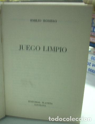 Libros: JUEGO LIMPIO. - ROMERO Emilio. - Foto 1