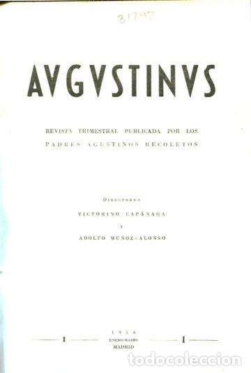 Libri di seconda mano: AUGUSTINUS. REVISTA TRIMESTRAL POR LOS PADRES AGUSTINOS RECOLETOS. A&Ntilde;O I, 1956. -