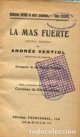 Libros: LA MAS FUERTE. - VERTIOL Andree. - Foto 1