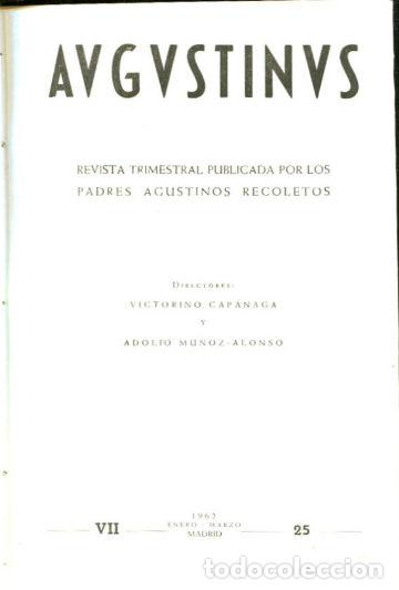 Libri di seconda mano: AUGUSTINUS. REVISTA TRIMESTRAL POR LOS PADRES AGUSTINOS RECOLETOS. A&Ntilde;O VII, 1962. -