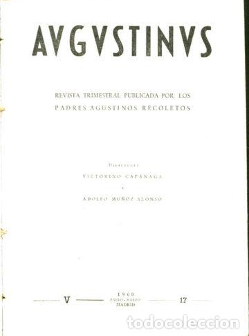 Libri di seconda mano: AUGUSTINUS. REVISTA TRIMESTRAL POR LOS PADRES AGUSTINOS RECOLETOS. A&Ntilde;O V, 1960. -