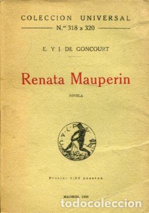 Libros: RENATA MAUPERIN. - GONCOURT E. y J. de. - Foto 1