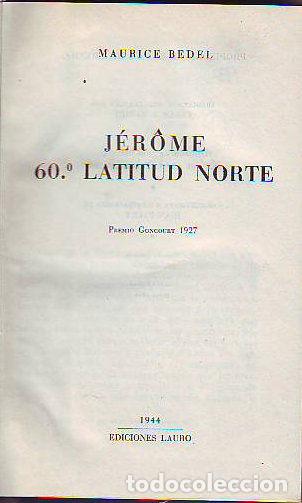 Libros: JEROME 60&ordm; LATITUD NORTE. - BEDEL Maurice. - Foto 1
