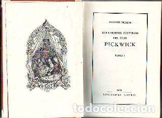 Libros: DOCUMENTOS POSTUMOS DEL CLUB PICKWICK (2 TOMOS). - DICKENS Charles. - Foto 1